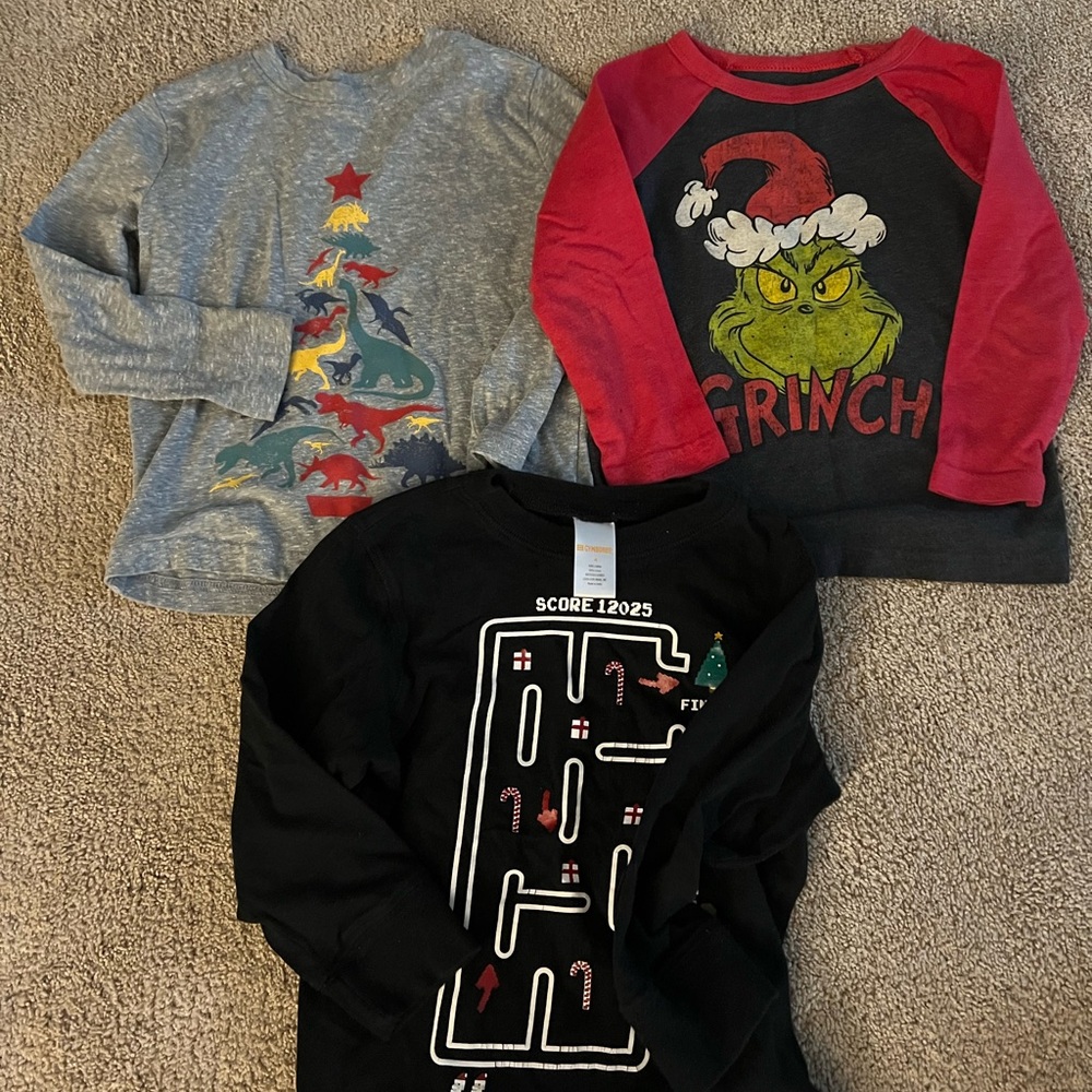 5/$25 3 Christmas long sleeves